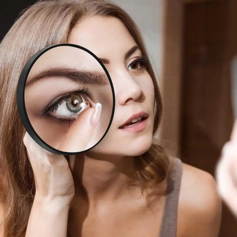 Miroir de maquillage rond en plastique grossissant 20X, outil cosmétique, contre l'acné et les pores, deux aspiration, standardisation