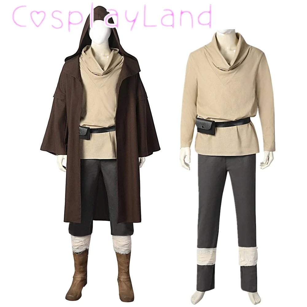 

Newest Halloween Carnival Superhero Obi Wan Cosplay Kenobi Costume Jedi Soldier Uniform Custom Made Men Suit with Boots