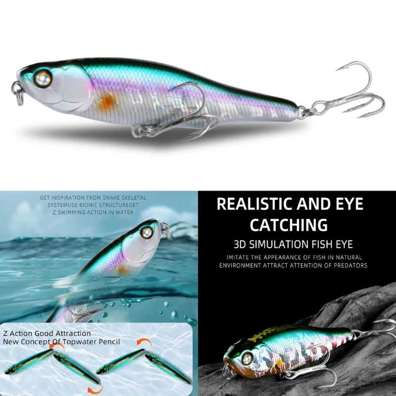 

Topwater Pencil Popper Fishing Lures with Hook Walking The Dog Artificial Baits