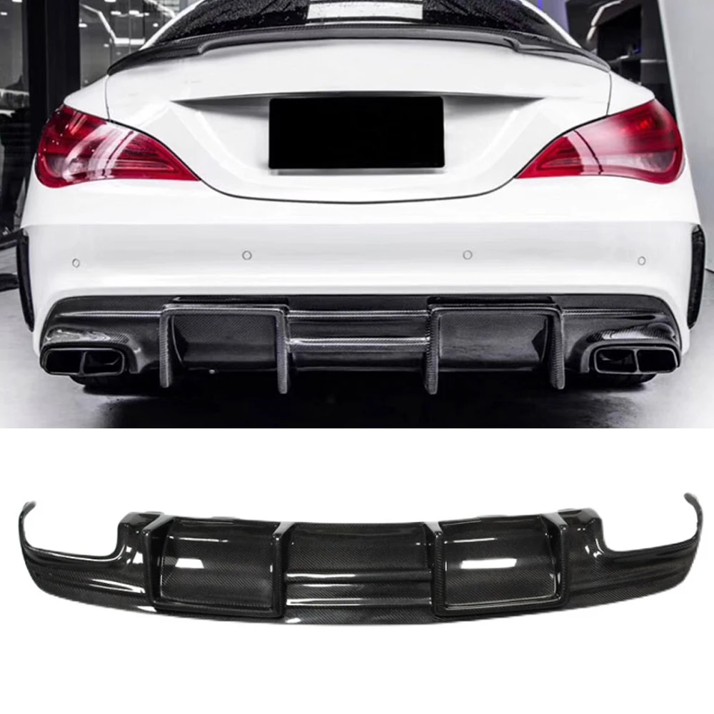 Carbon Fiber / FRP Car Rear Bumper Diffuser for Mercedes-Benz CLA Class C117 W117 Sport CLA45 AMG 2016 - 2019