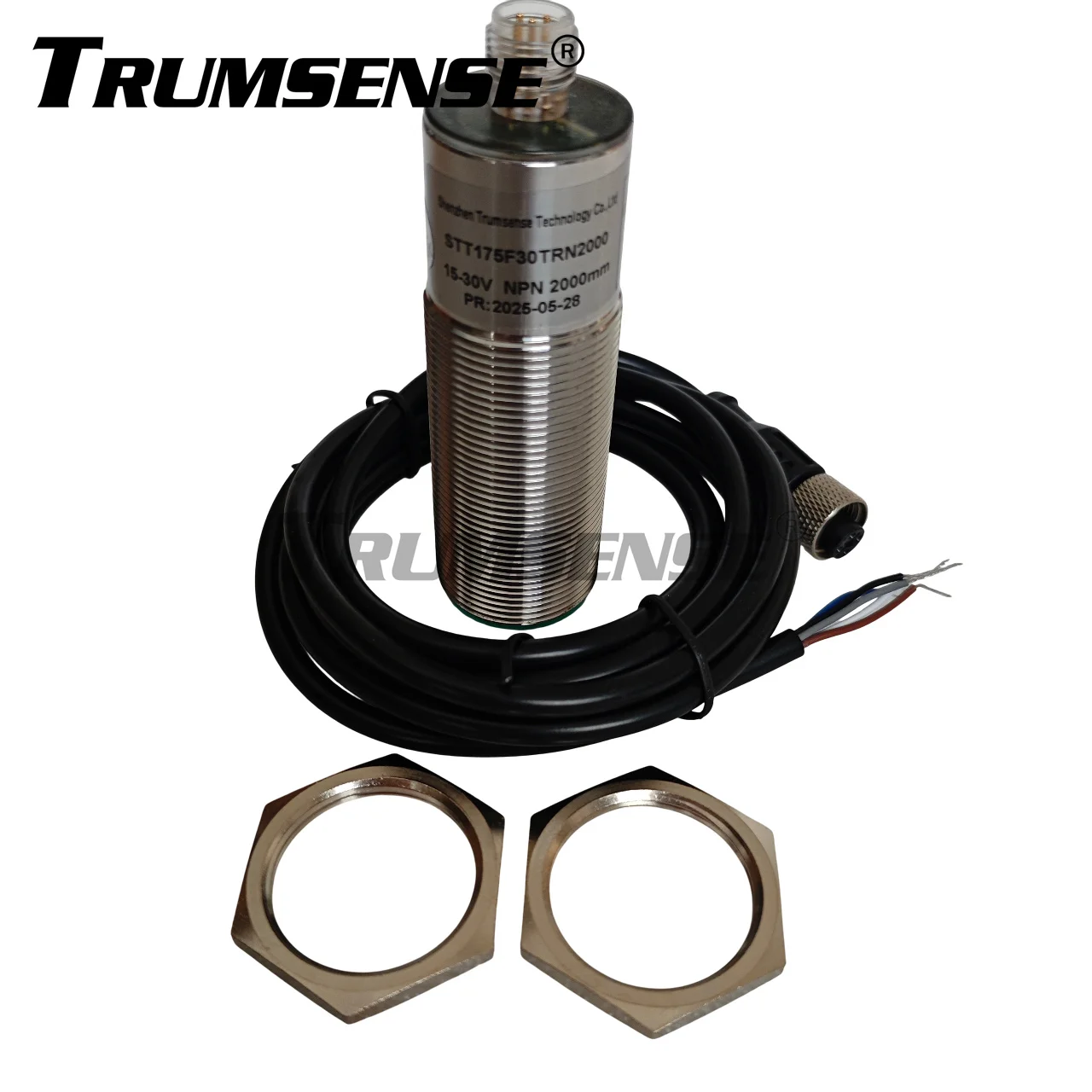 SS304 Shell Trumsense Ультразвуковой датчик расстояния диапазона 2 м STT175F30TRN2000 Мощность от 15 до 30 В Выход NPN для высоты жидкости и т. д.