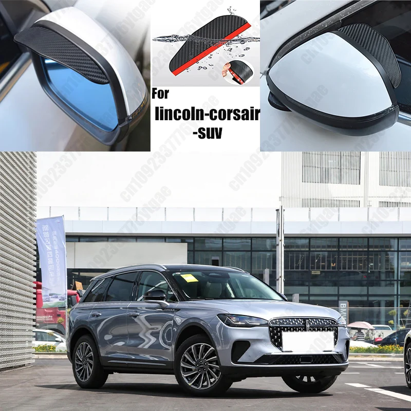 

For lincoln-corsair-suv Car Rearview Mirror Rain Eyebrow Fiber Auto Rain Shield Rainscreen Reflector Rain Shield