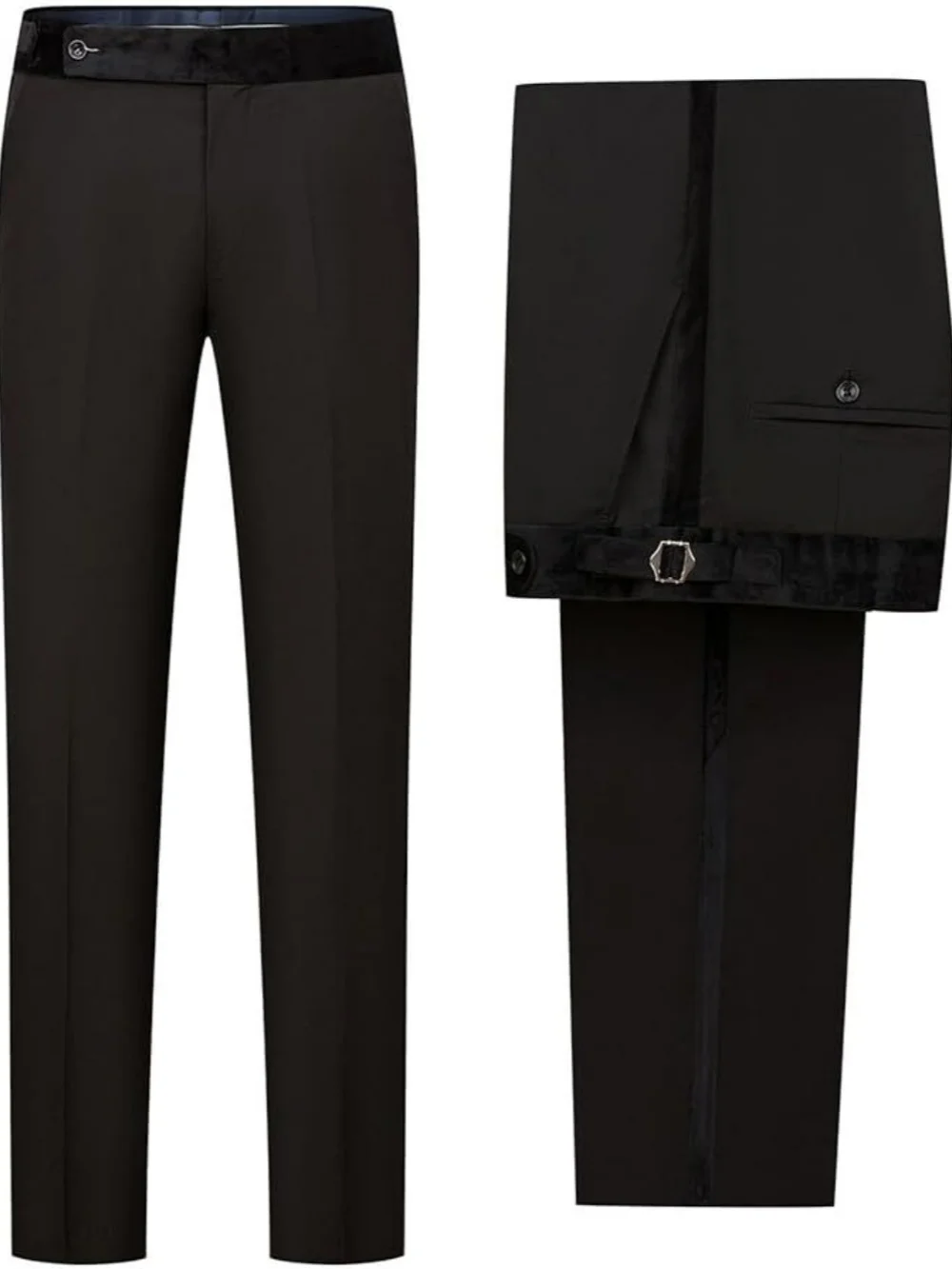 Side Satin Stripe Men Pants 1 Piece Set Straight Trousers Classic Fit Groom Wear Party Evening Wedding Pant Customized image 2