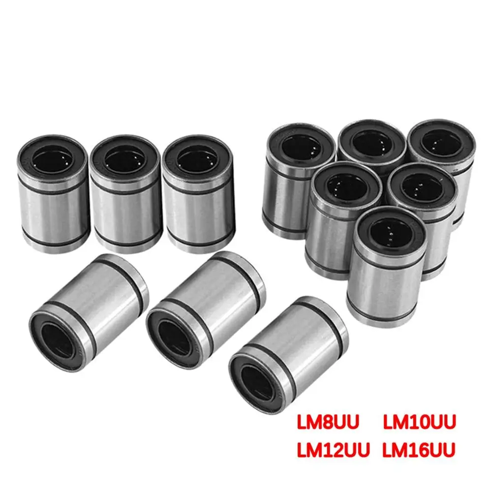 Nickel Plated Rods Shaft CNC Part LM8UU LM10UU LM12UU LM16UU Bushing Steel Linear Ball Bearing LM3UU LM4UU LM5UU LM6UU