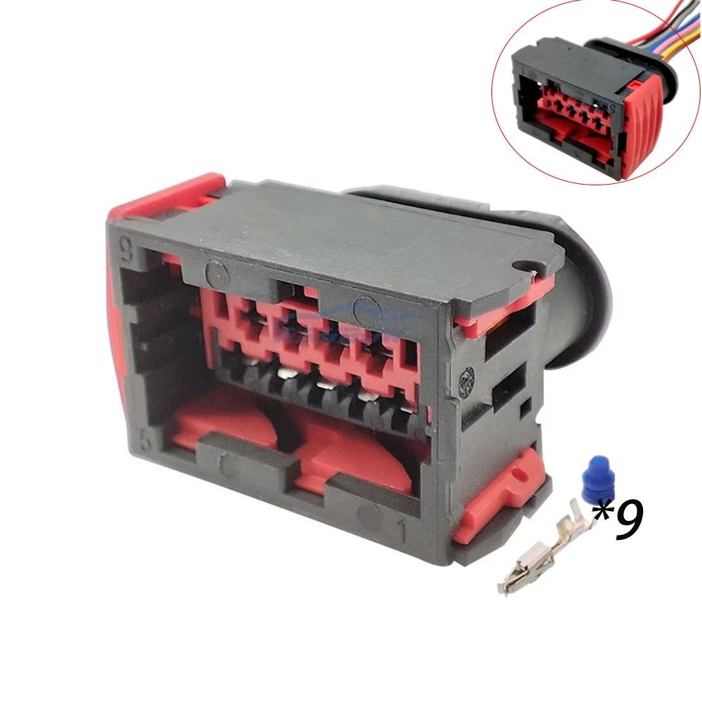 

1/5/10 Set For 3.5 Series Harness Headlight Plug Female Connector With Terminal 9 Ways 953482-1 For Citroen C3 0090-707