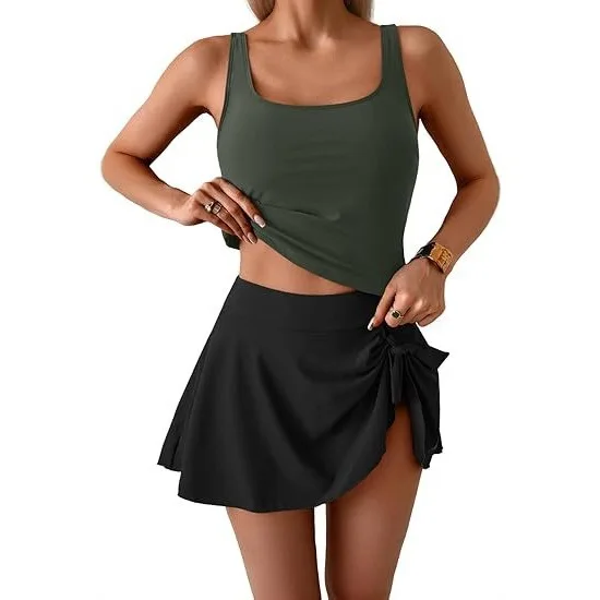 New Fashion Slim Fit Drawstring Design Split Women's Bikini Swimsuit on Both Sides
