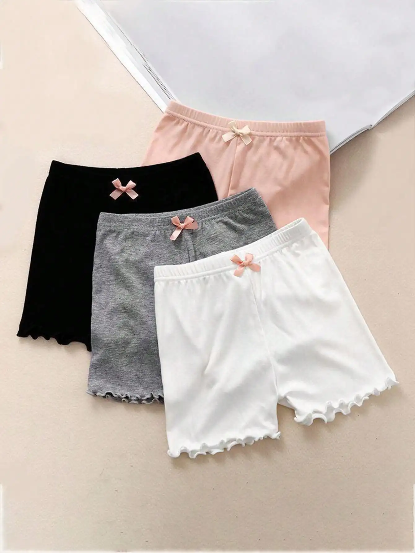 4-Pack Summer Girl Safety Pants for Kids, Genuine Anti-Slip Thin Style Children's Leggings