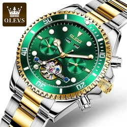 OLEVS 6605 Business Mechanical Watch Gift Round-dial Stainless Steel Watchband