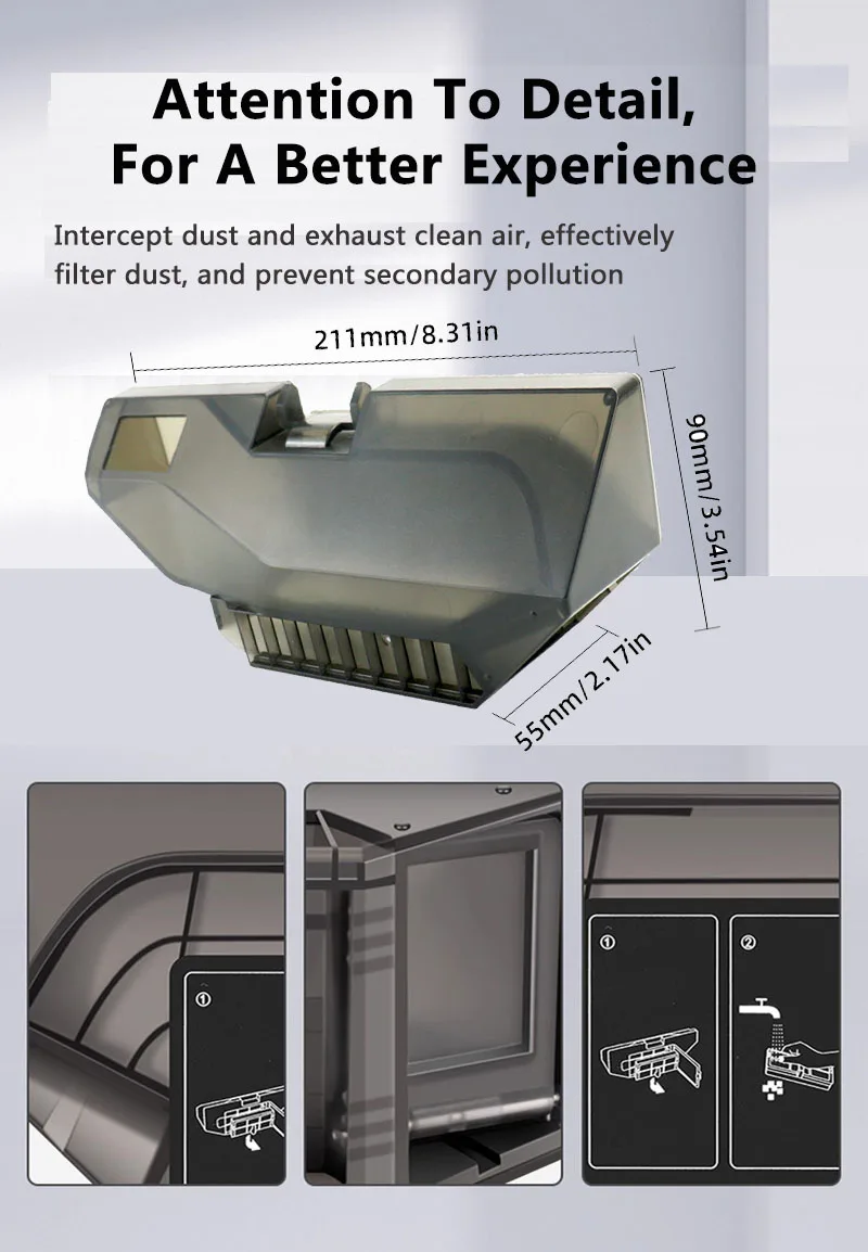 ل Dreame S40 طبعة محسنة/X40 طبعة محسنة/X50/X50 Pro قطع الغيار صندوق الغبار فلتر Hepa جهاز آلي لتنظيف الأتربة