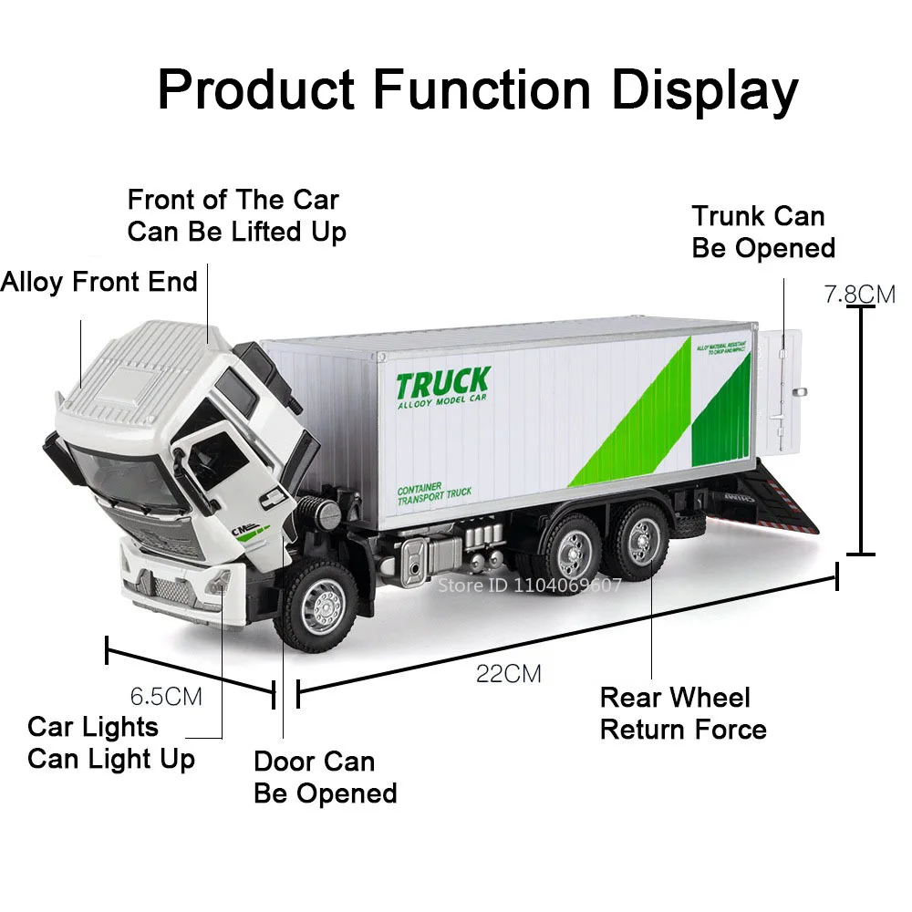 1:32 لعبة نموذج نفايات التربة الحاويات النقل سيارات معدنية دييكاست لودر أطفال بالريموت كنترول الأبواب فتح ضوء الصوت التراجع الهدايا