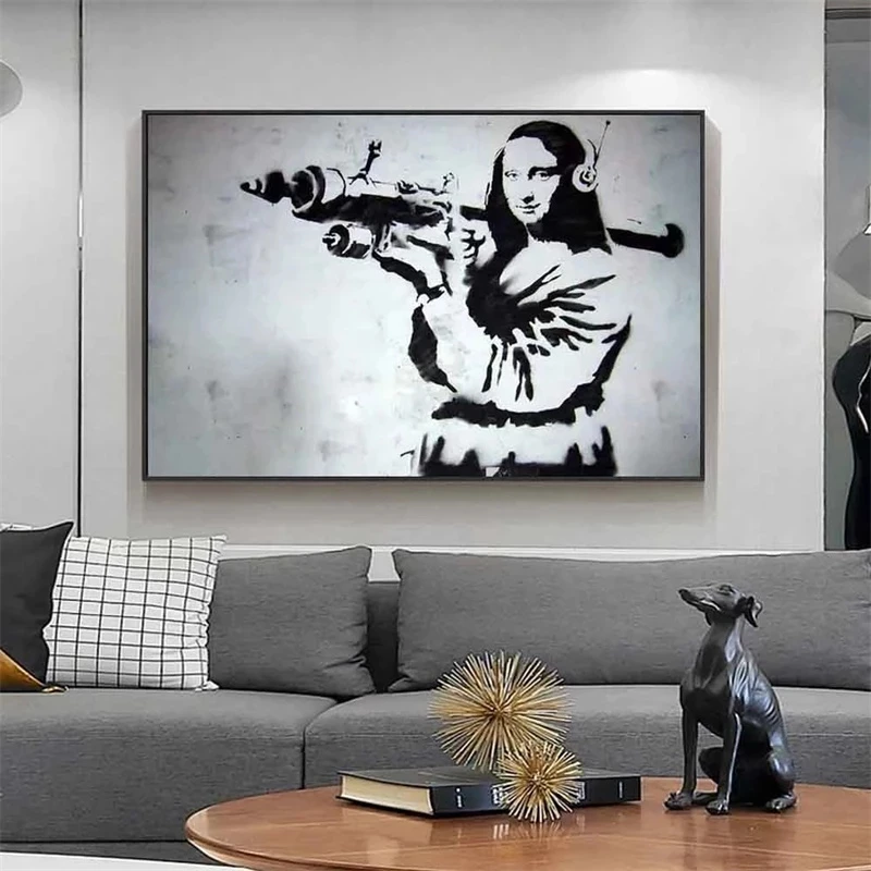 Banksy Graffiti Art Canvas Printings Street Wall Painting Love Little Boy Mural Poster Living Room Corridor Bar Home Decoration