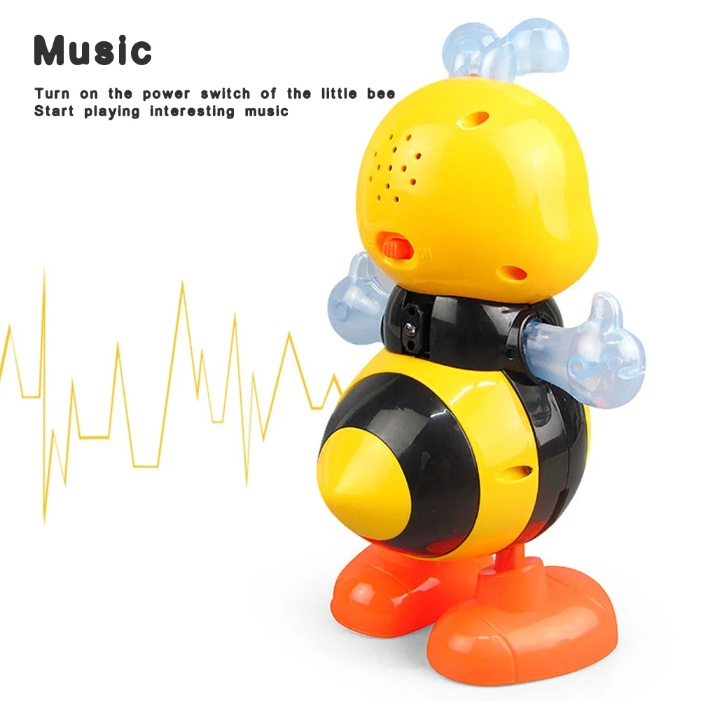 Elektrisch dansend bijenspeelgoed met muziek en verlichting Cartoon Swingende bijenspeelgoed Interactief babybijenspeelgoed Educatief speelgoed Jongens Gils Kid Gift