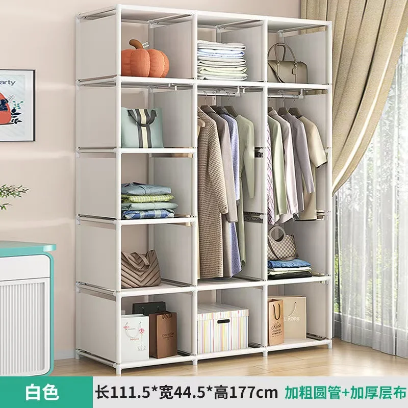 Indoor Simple Coat Rack for Multi-layer Floor Hanging Cloth Wardrobe Storage,Bedroom Large-capacity Clothes Cabinet Home Furnit