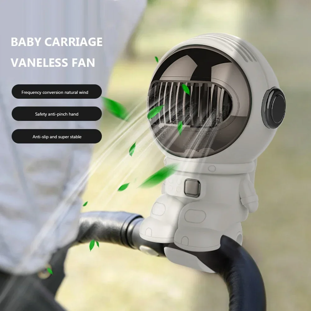 

Clips Stroller Fan Angle Adjustment Portable Hand Fan USB Rechargeable Travel Stroller Fan Bladeless Low Noise for Home Bedroom