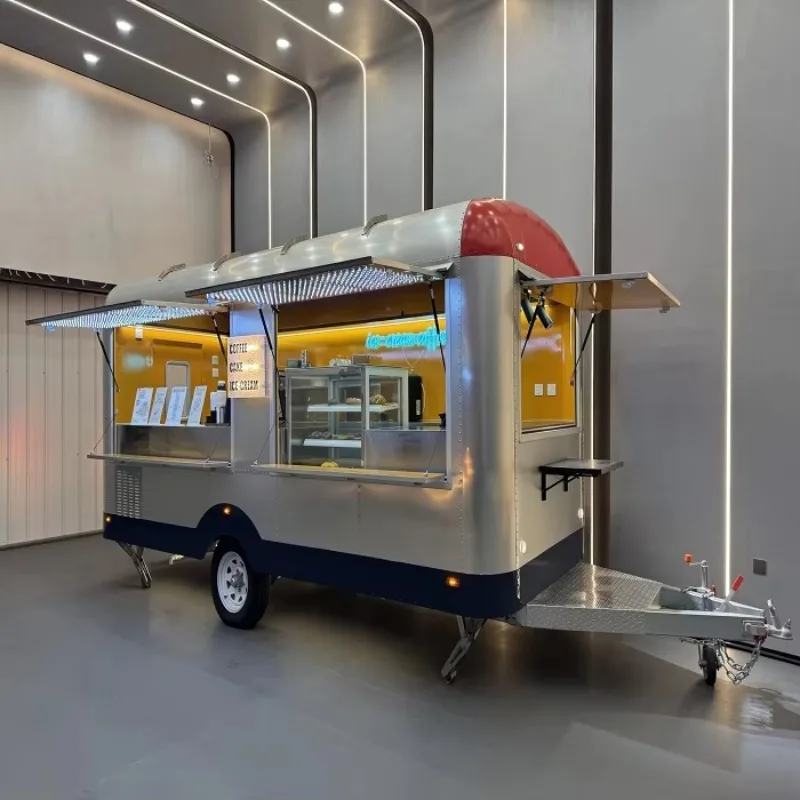 Custom Size Large Fast Food Concession Carts Tacos Trailer Mobile Kitchen Restaurant Food Van Food Truck With Fully Equipped