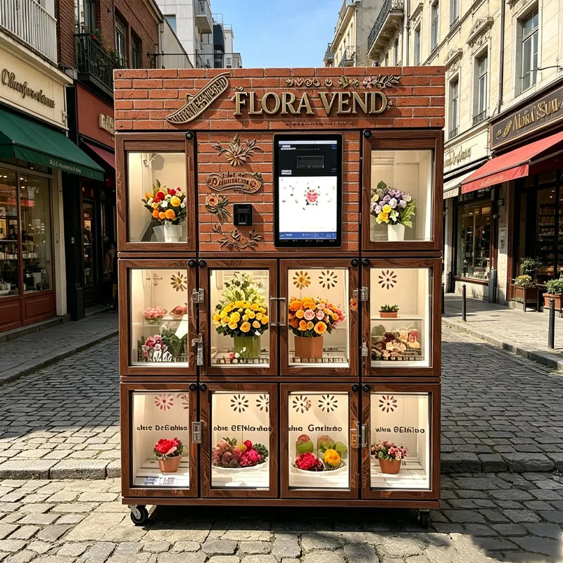 Floral Retail Vending Machine Smart Fresh Flower Dispenser with Refrigeration for Airport Hotel Customization
