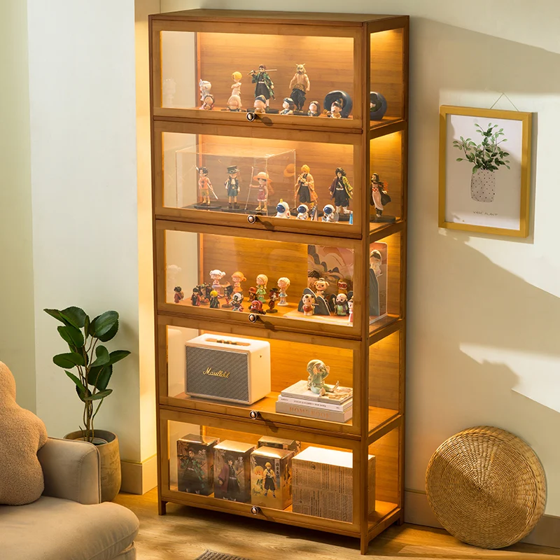 

Display Cabinet for Figures Acrylic Transparent Dustproof Display Case Living Room Storage Box Commodity Shelf Bookcase Shelving
