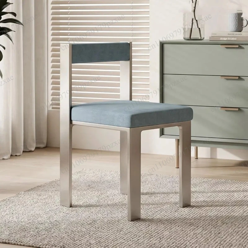 Bauhaus Dopamine Kitchen Island Chair Stainless Steel Designer Dining Seat Multi‑Function for Home Vanity