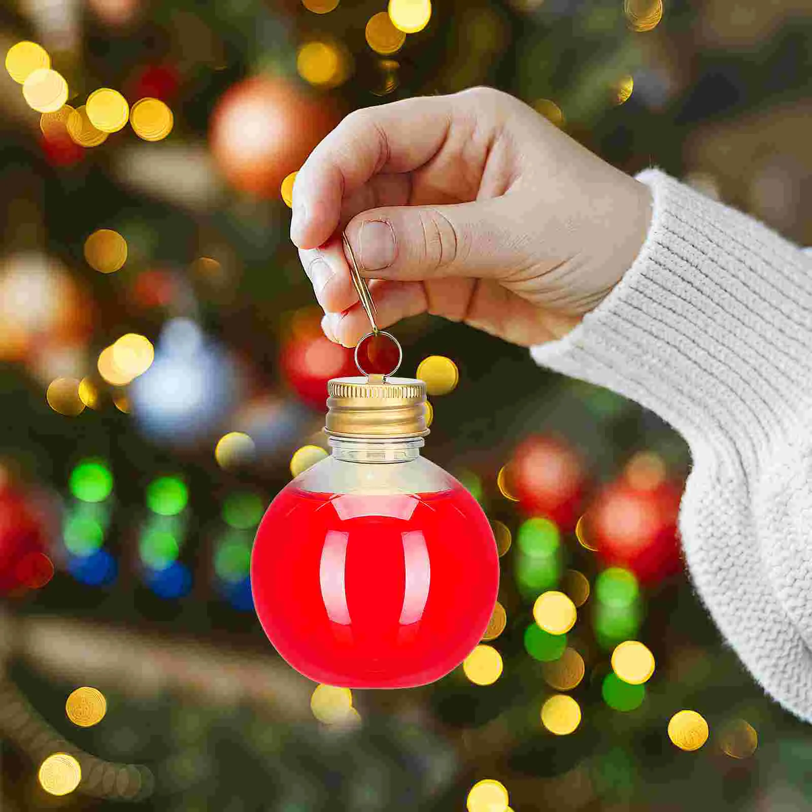 10 pièces boules de noël sphériques avec bouchons métal Anti-fuite scellage jus enfant