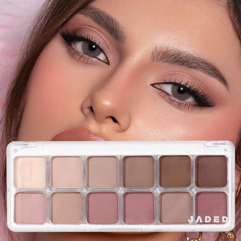 Paleta de sombra de ojos de baja saturación, 12 colores, maquillaje mate, pigmento de ojos de Color puro desnudo, Paleta de sombra de ojos duradera