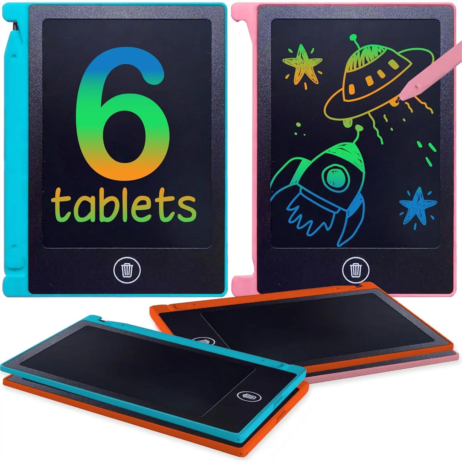 

Mini LCD Writing Tablet 6 Pack for Kids, 4.5 Inch Drawing Board with Stylus, Fun Educational Party Favors Goodie Bag Fillers