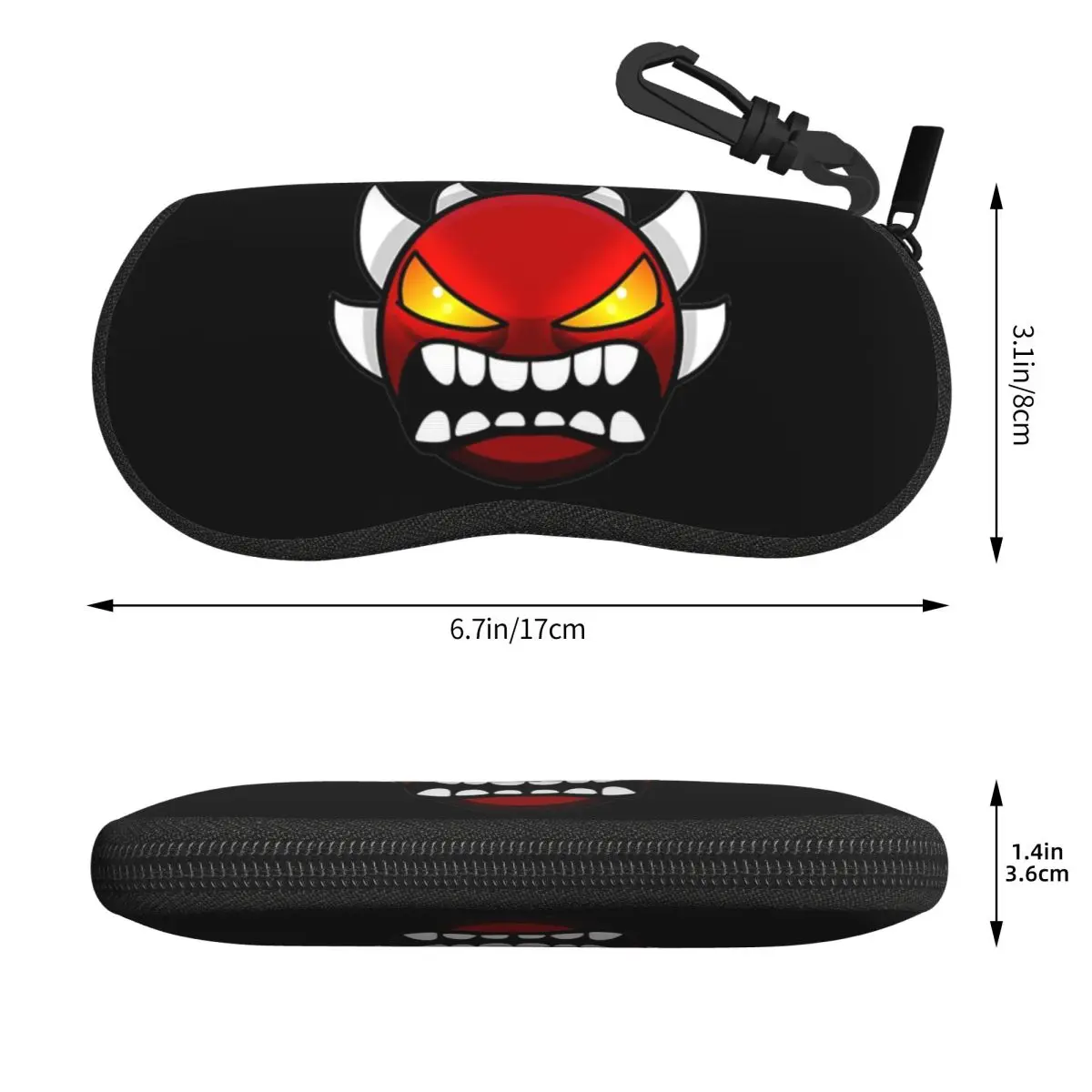 Angry Geometry Dash Shell Glasses Case Protector Sunglasses Box Women Men Soft Eyeglasses Bag Pouch