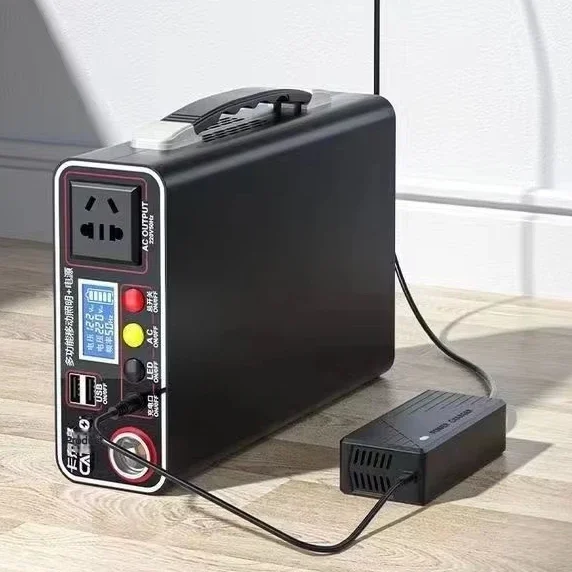 300W Solar Wind Hybrid Outdoor Generator Mobile Portable Power Station with Folding Solar Panels