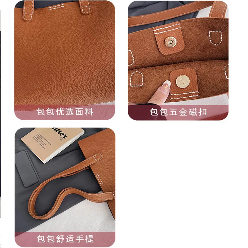 Handmade Handbag Set Hand Stitching DIY Bag Kit Making Hand Sewing PU Leather Craft Tote Bag Accessories