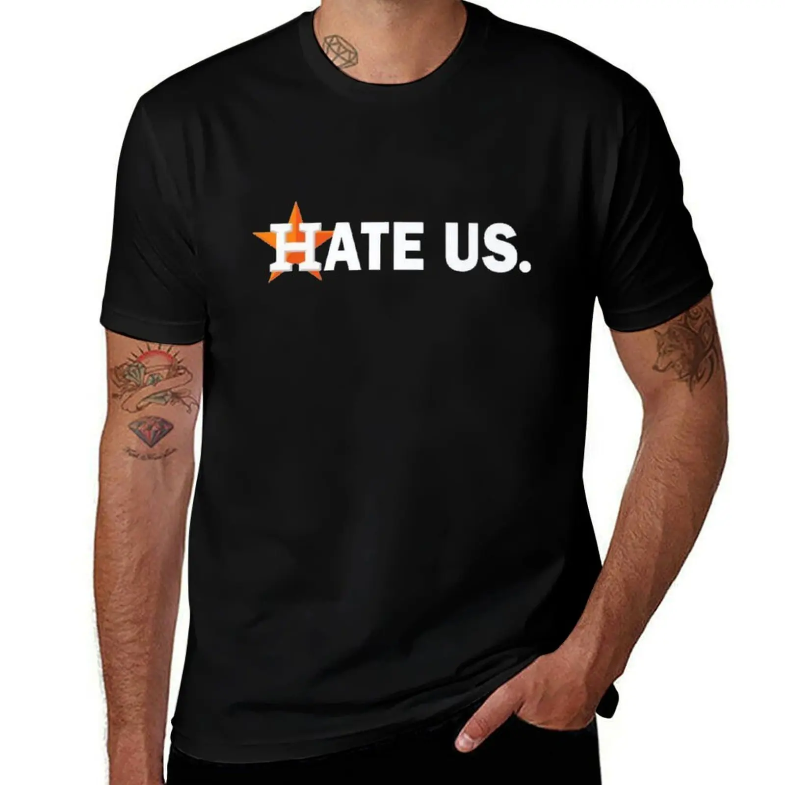 

HATE US Proud Houston Baseball Fan T-Shirt Blouse sweat cheap stuff baggy shirts men tshirt