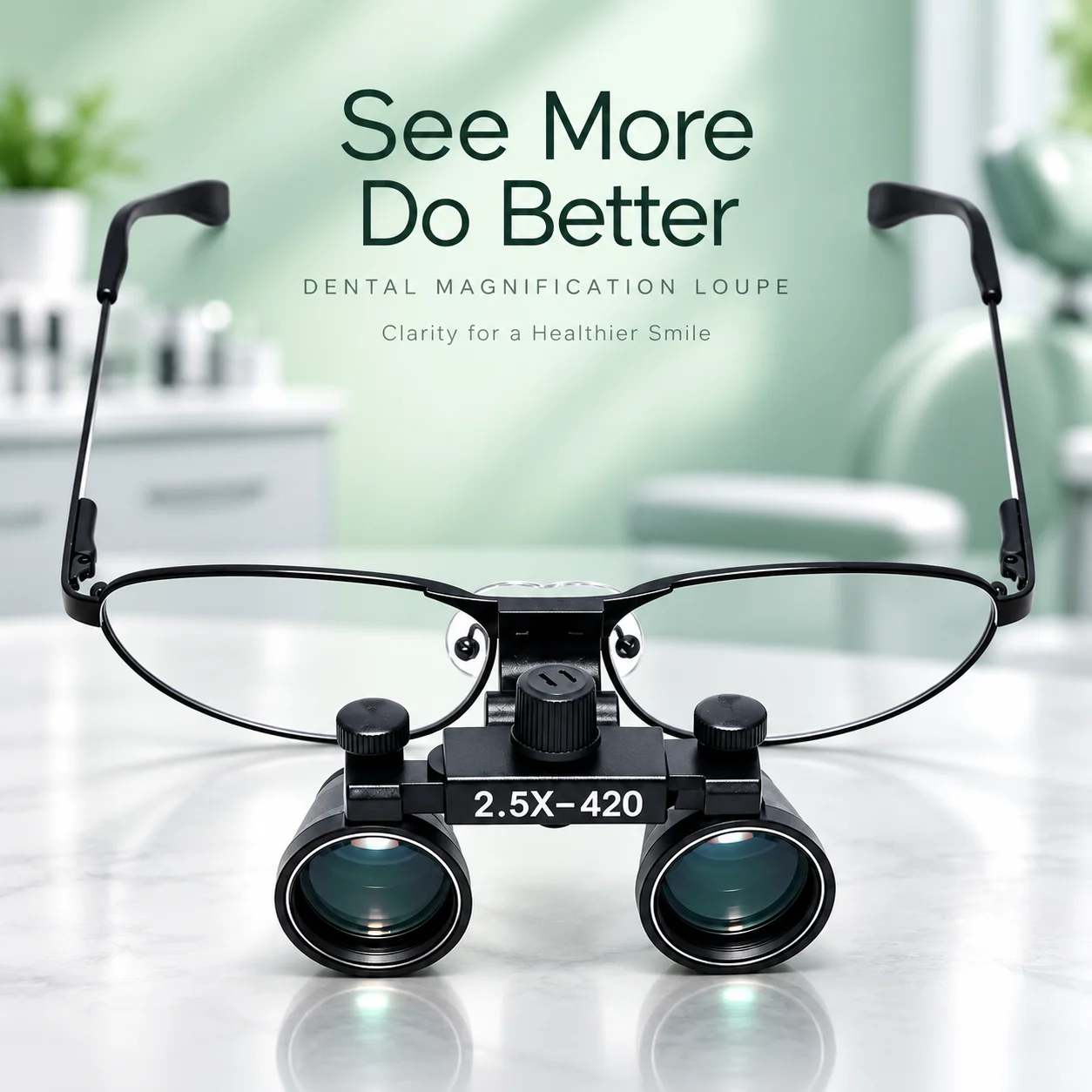 Dental Loupes 2.5X/3.5X with 5W LED Headlight Adjustable Brightness 320-420mm Working Distance for Dentist Surgery Supplies