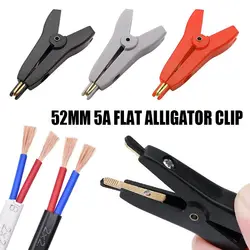 Insulated 5A Flat Crocodile Clip DIY 52mm LCR Kelvin Alligator Clamp Electrical Copper Brass Alligator Clamp Metal Test Clips