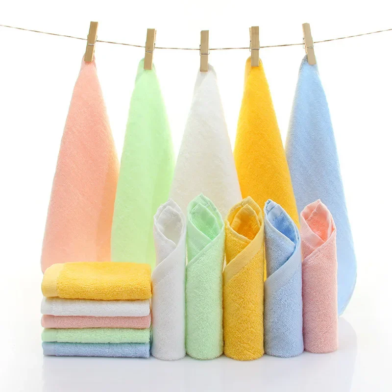 

2pcs/set 25x25cm Bamboo Fiber Small Square Towel Baby Children Towel Wash Face Towel