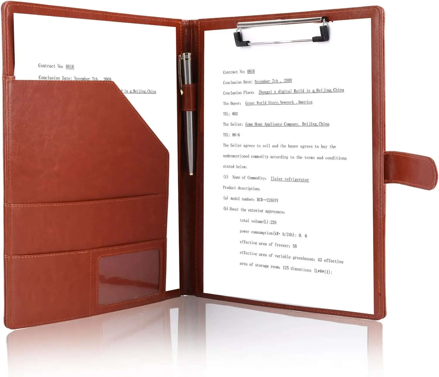 Multifunctionele Padfolio A4 Lederen Map Notitieblok Hoes Met Clip Schrijfhouder Map Map Voor Bussiness Cv Interview