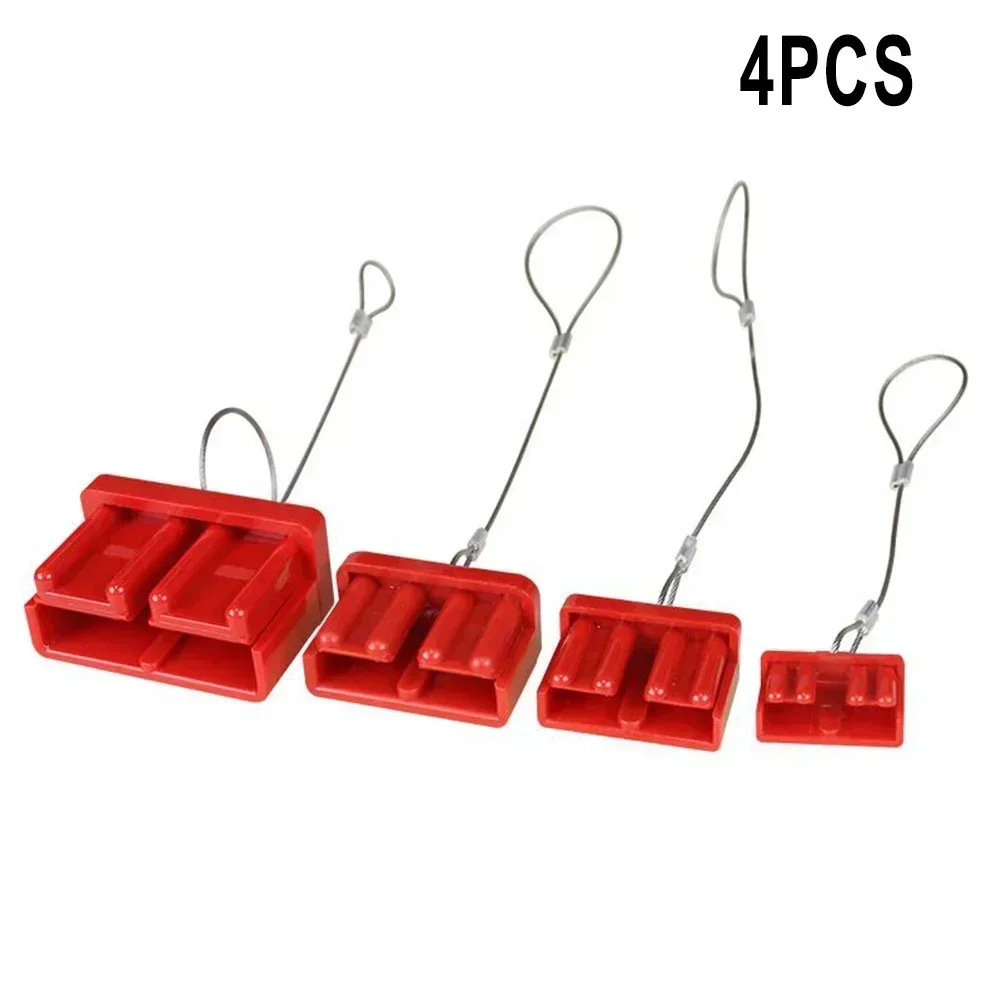 4PCS 50A/120A/175A Rectangle Dust Cover Dust Cap Kit Black/Red FOR Anderson Plug Cover Style Connectors Battery Caravan