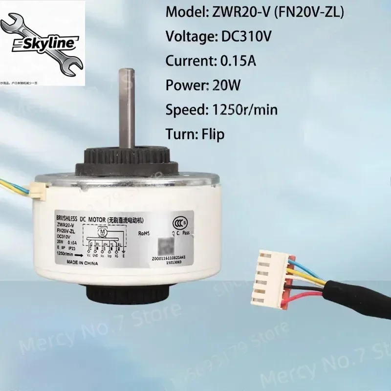 For Gree Air Conditioner DC Fan Motor FN20V-ZL ZWR20-V 310V 20W Brushless Motor AC Repair Parts Replacement