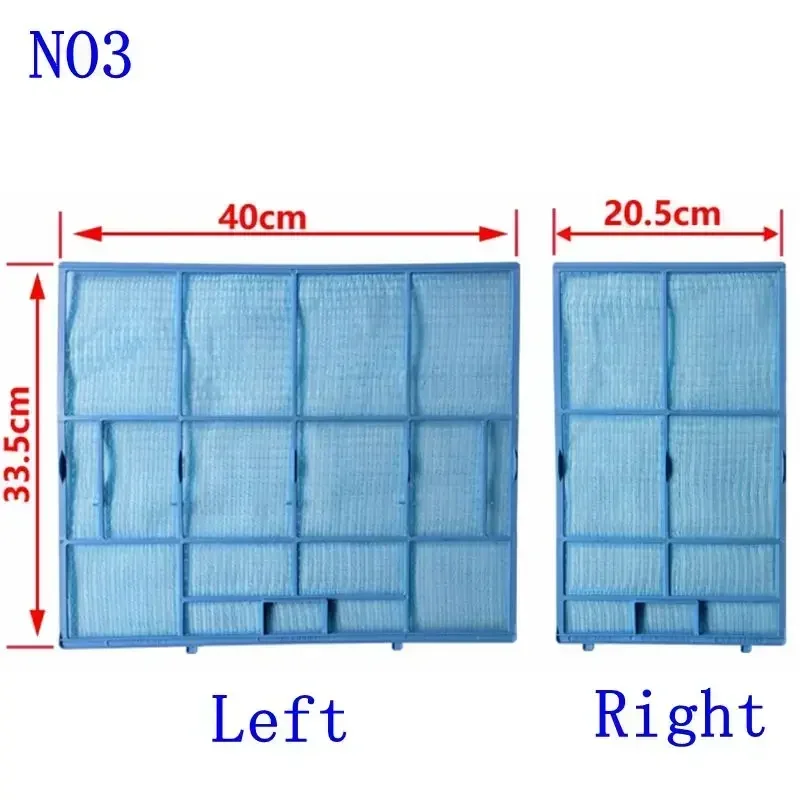 Nuevo para MITSUBISHI filtro de aire acondicionado 31,5X3,5/35/29,5/33,2/33/32CM 33X32CM 34X35CM 40x20,5 CM filtro piezas de pan