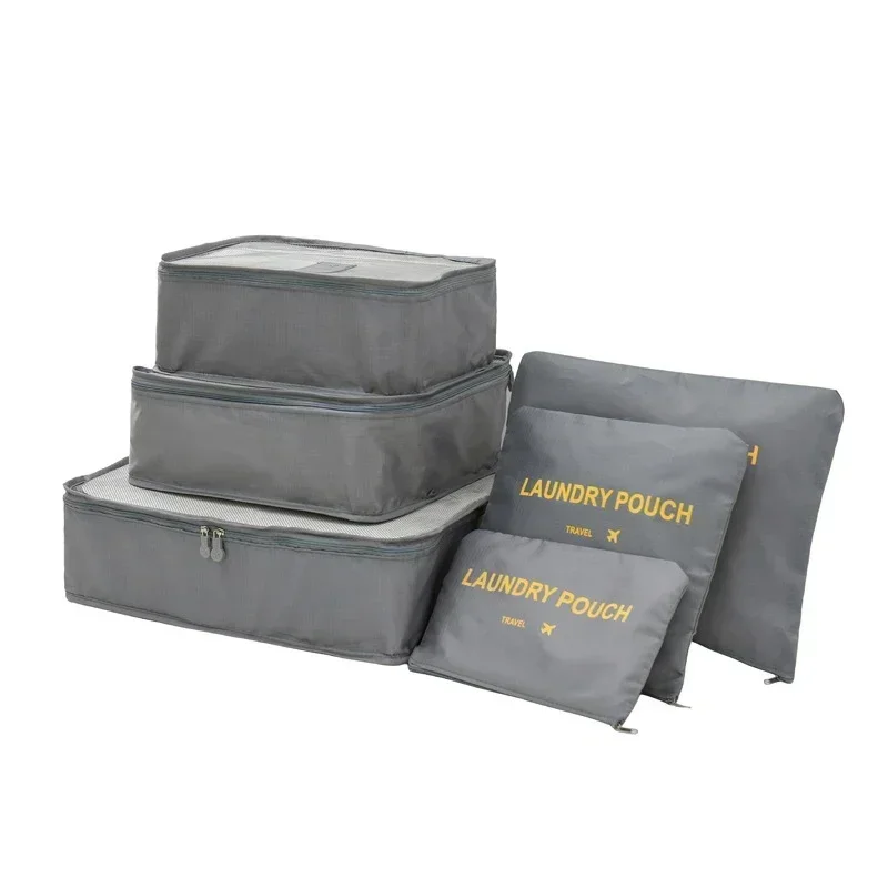 Fashion 6 PCS Travel Storage Bag Set For Clothes Tidy Organizer Multifunction Packing Cube Kit