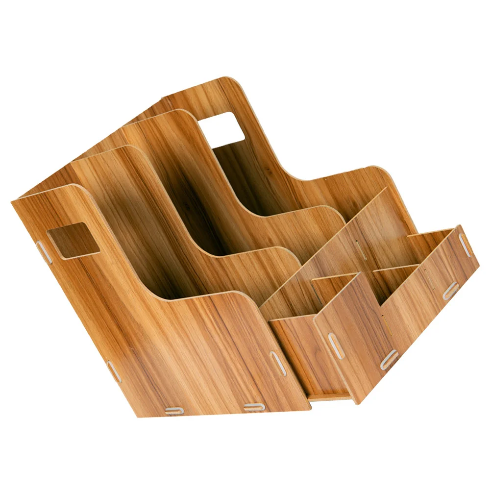 

Wooden Desk Organizer Storage File Organizer For Office Tabletop Desktop Multifunctional Compartments Book Rack Sundry