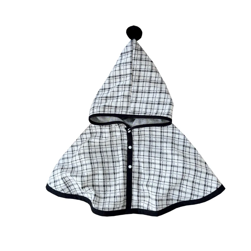 2025 Autumn/Winter New Baby Checkered Pattern Knitted Windproof and Western Style Warm Cloak