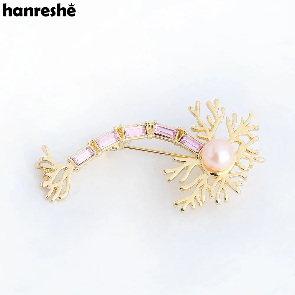 Hanreshe Neuron Pin Brooch Crystals Medical Jewelry Brain Nerve Cell Brooch Chemistry Jewelry Gift for Doctor Nurse Pin Women