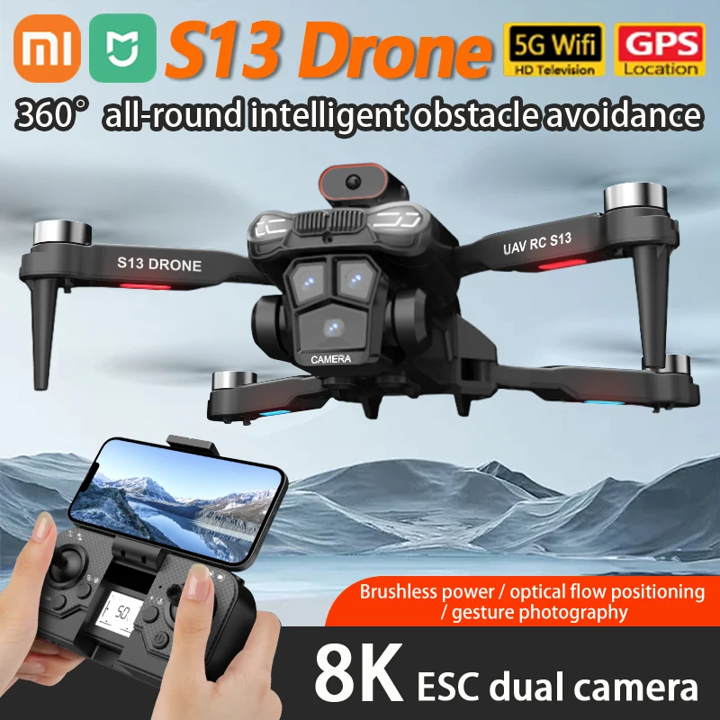 

Xiaomi Mijia S13 Drone 8K Professional Dual Camera GPS FPV Brushless Motor Optical Flow Hovering Folding Quadcopter Foldable toy