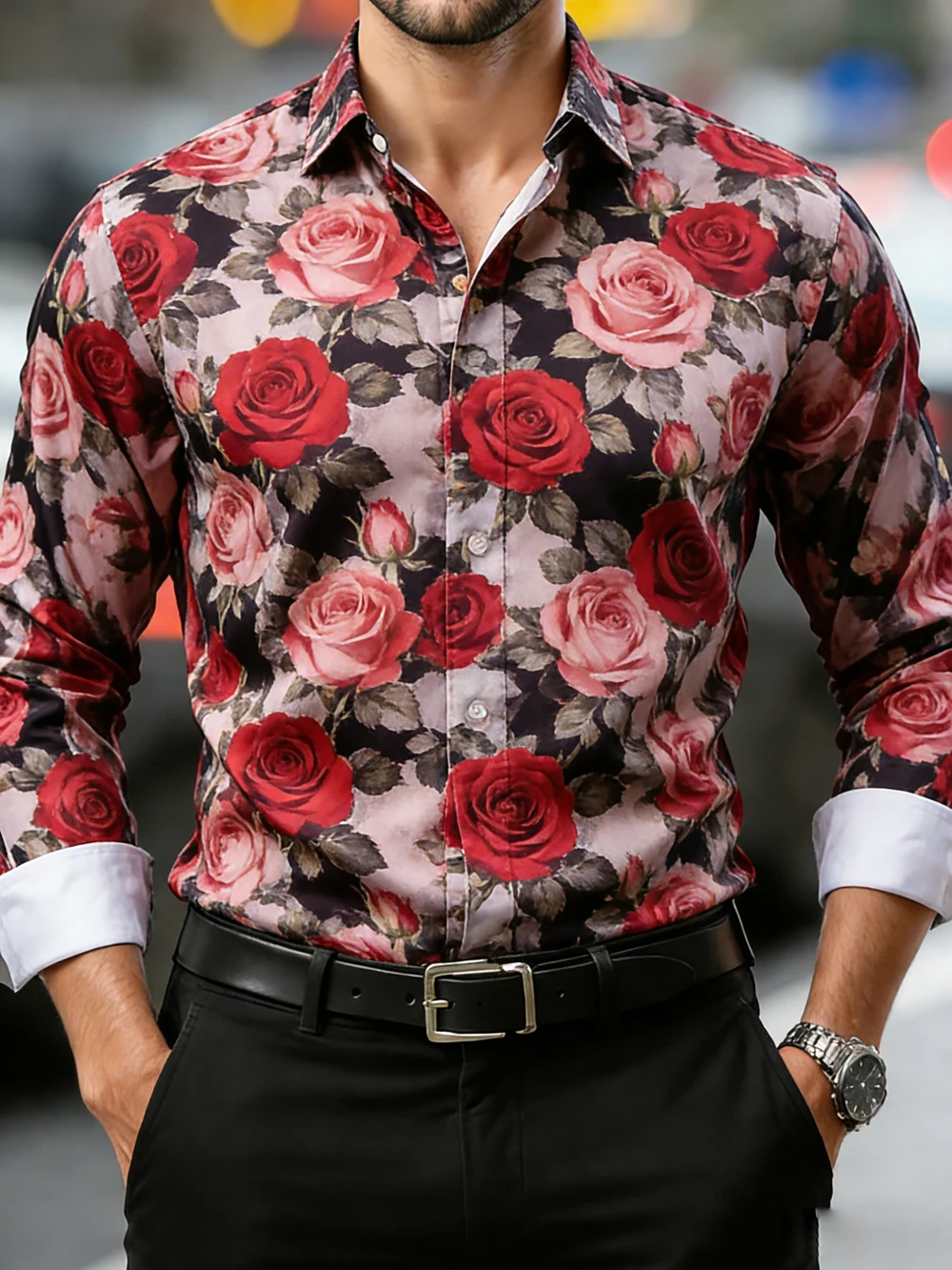 2026 New Men's Casual Long Sleeved Button Up Shirt with Artistic Pattern 3D Printing, Fashionable and Comfortable Top for You