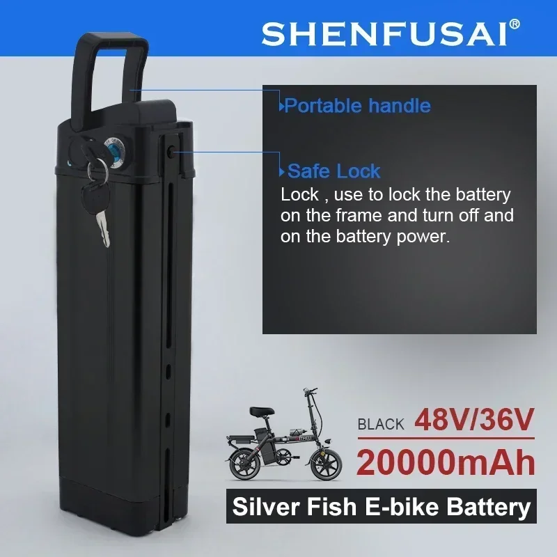 

R8 аккумулятор для электрического велосипеда 48 В 20 Ач 25 Ач аккумулятор Silver Fish подходит для складного велосипеда Shengmiro MX20 GORTAT Q80 1000 Вт 1500 Вт