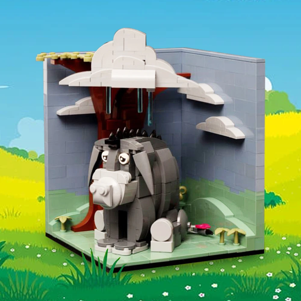 

Gobricks MOC Eeyore Habitat Model Bricks Set Cartoon DIY Building Block Set Educational Toys For Kid Birthday Gift