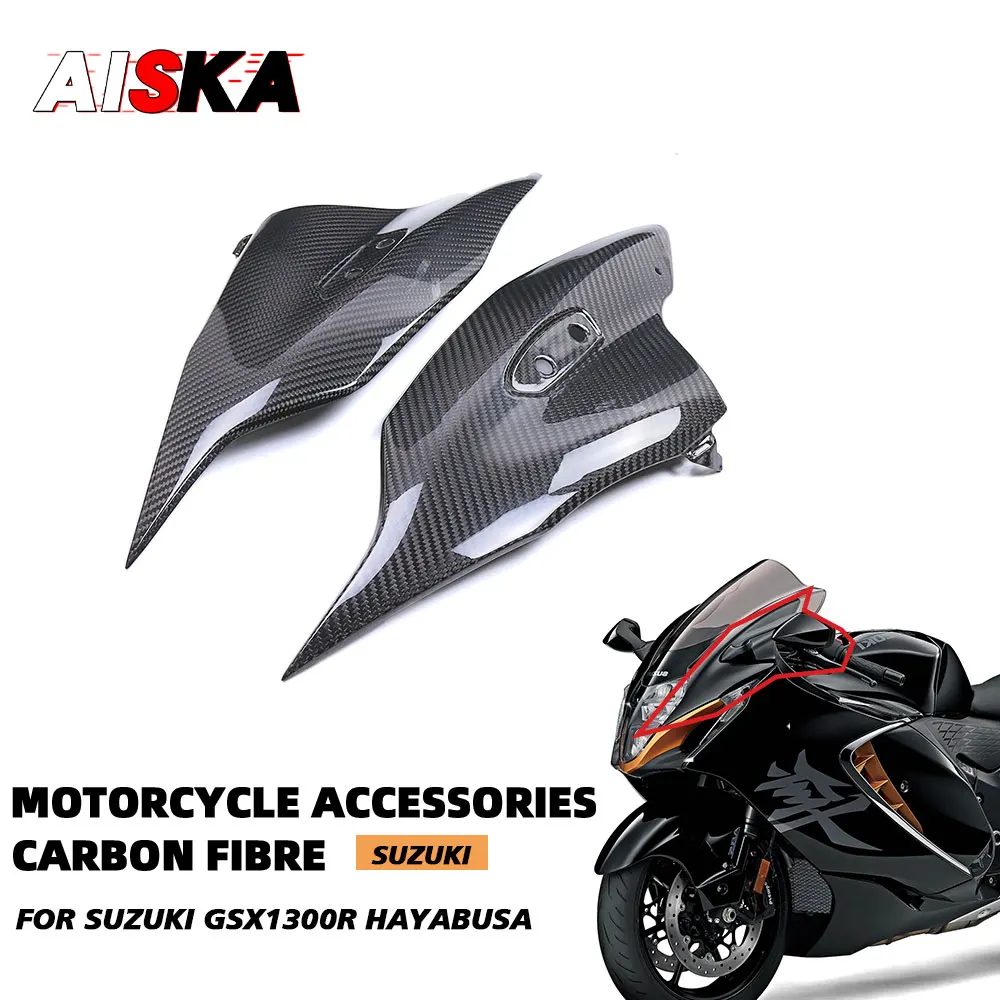 

For SUZUKI GSX1300R 2023 2024 Motorcycle 3K Carbon Fiber Headlight Side Panels Front Fairings Guards Protector Cowls 2021 2022