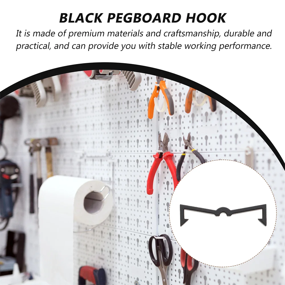 50 Pcs Peg Board Organizer Kit Hook Fastening Buckle Pegboard Hooks Locks Black