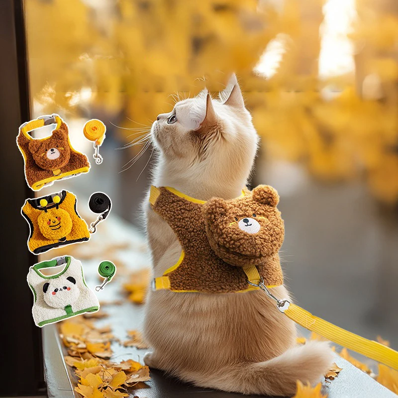 Collier pour chatons et chats, nom amovible, accessoires pour animaux de compagnie, colliers pour chatons, harnais de chaîne, Costume York, série d'animaux mignons