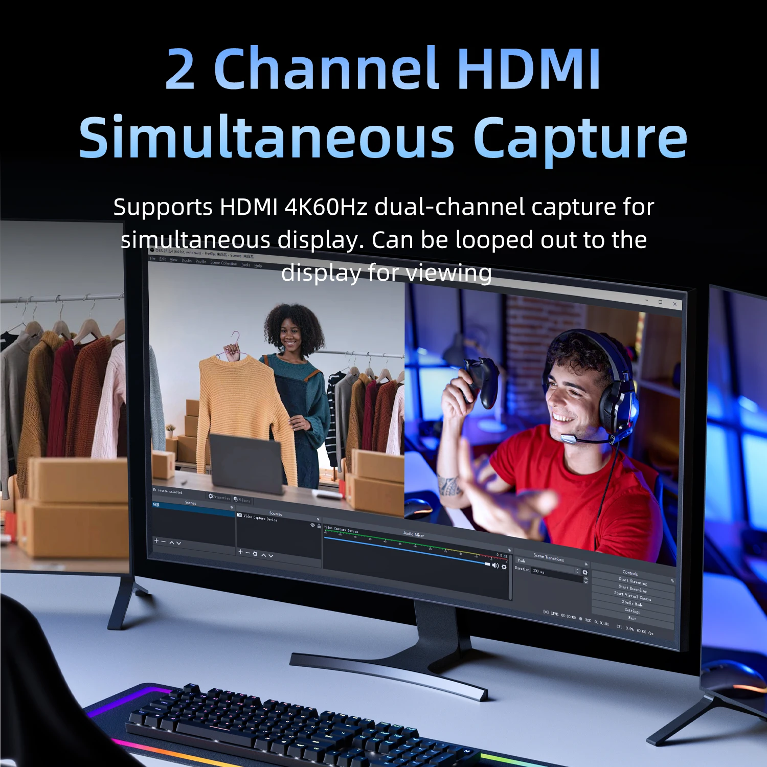 UNISHEEN UC3520H-4K60 Professional Stable 2 Channls 4K60fps Ultra HD PCIe Video Capture