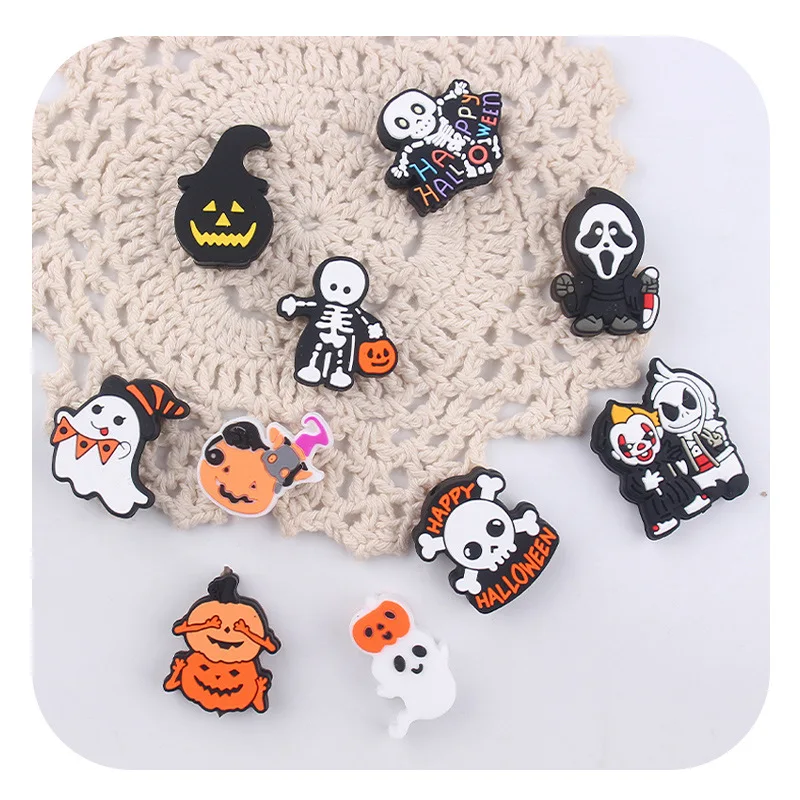 ABCPICK 3pc Halloween Silicone Beads Baby Teething Chewing Beads DIY Newborn Nursing Pacifier Chain Bracelet Teether Accessories