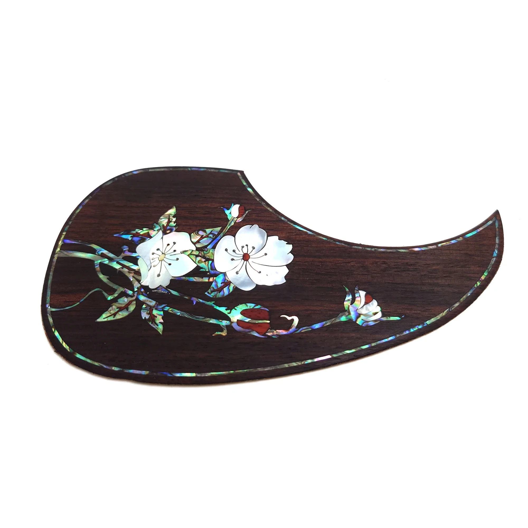 Acoustic Guitar Pickguard Solid Wood Rosewood Inlaid Inlaid Abalone Flower for D-45 or 40-43 Inches Guitar Scratch Plate